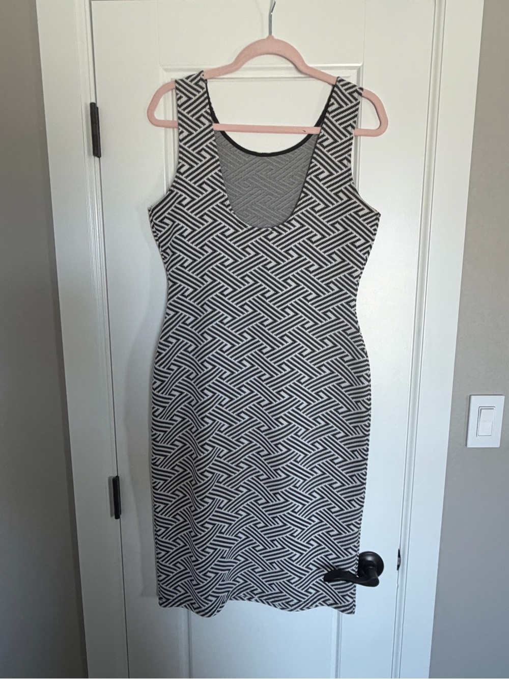 RD Style Black & White Geometric Tank Mini Dress